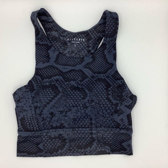Anthropologie NWT ALL FENIX Long Yoga Sports Bra, Navy Blue Small - Picture 2 of 5